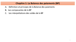 Chapitre 1-Balance Des Paiements - Chapitre 1: La Balance Des Paiements ...