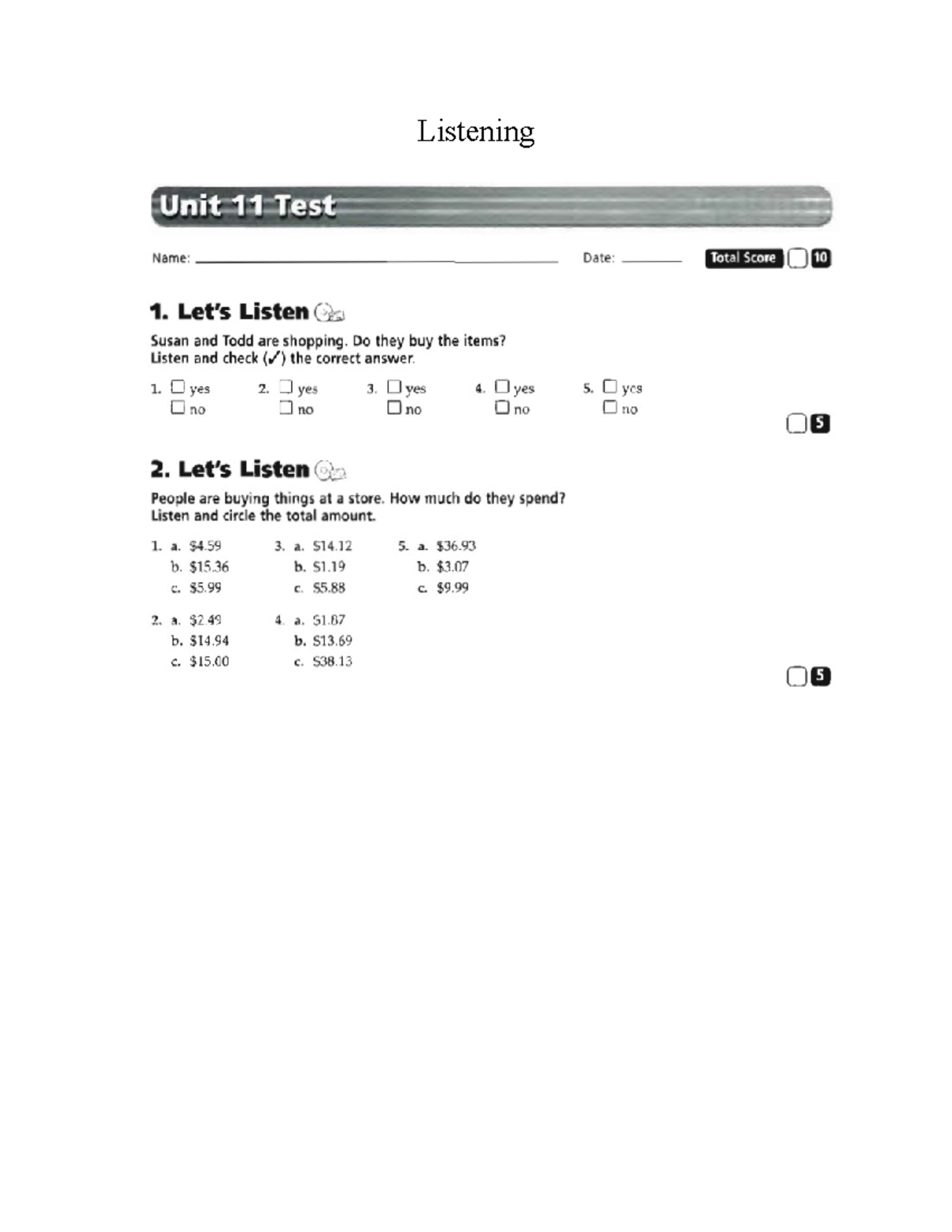 Foundation Final Test - Listening Section 1 Example Name: Jane Ryder