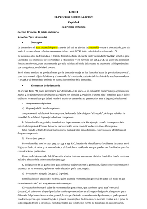 Proce Civil Tema La Demanda Concepto En Base A Los Principios De Oportunidad Y Dispositivos