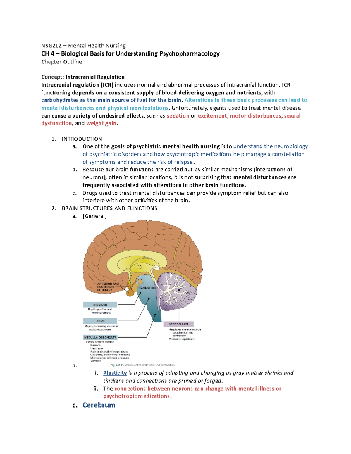 Nsg212 Ch4 Outline Nsg212 Mental Health Nursing Ch 4 Biological