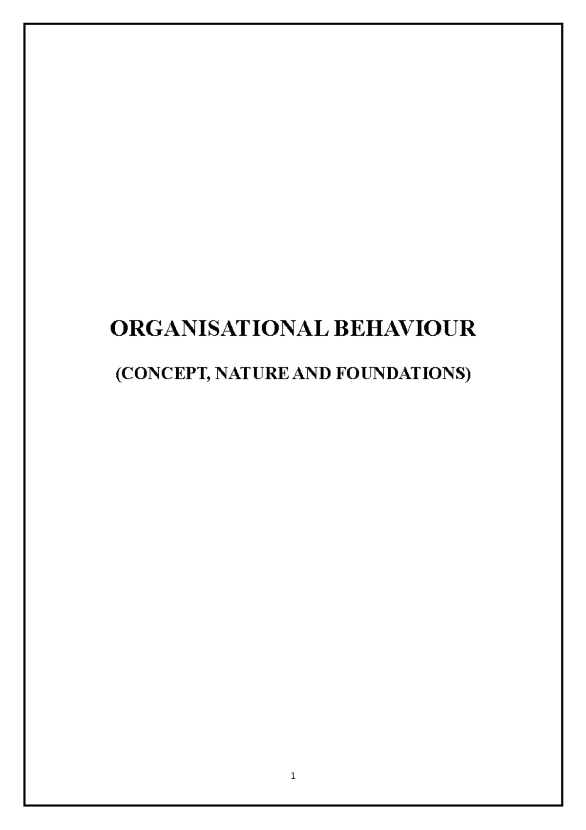 OB - Concepts Of Organisational Behaviour - ORGANISATIONAL BEHAVIOUR ...