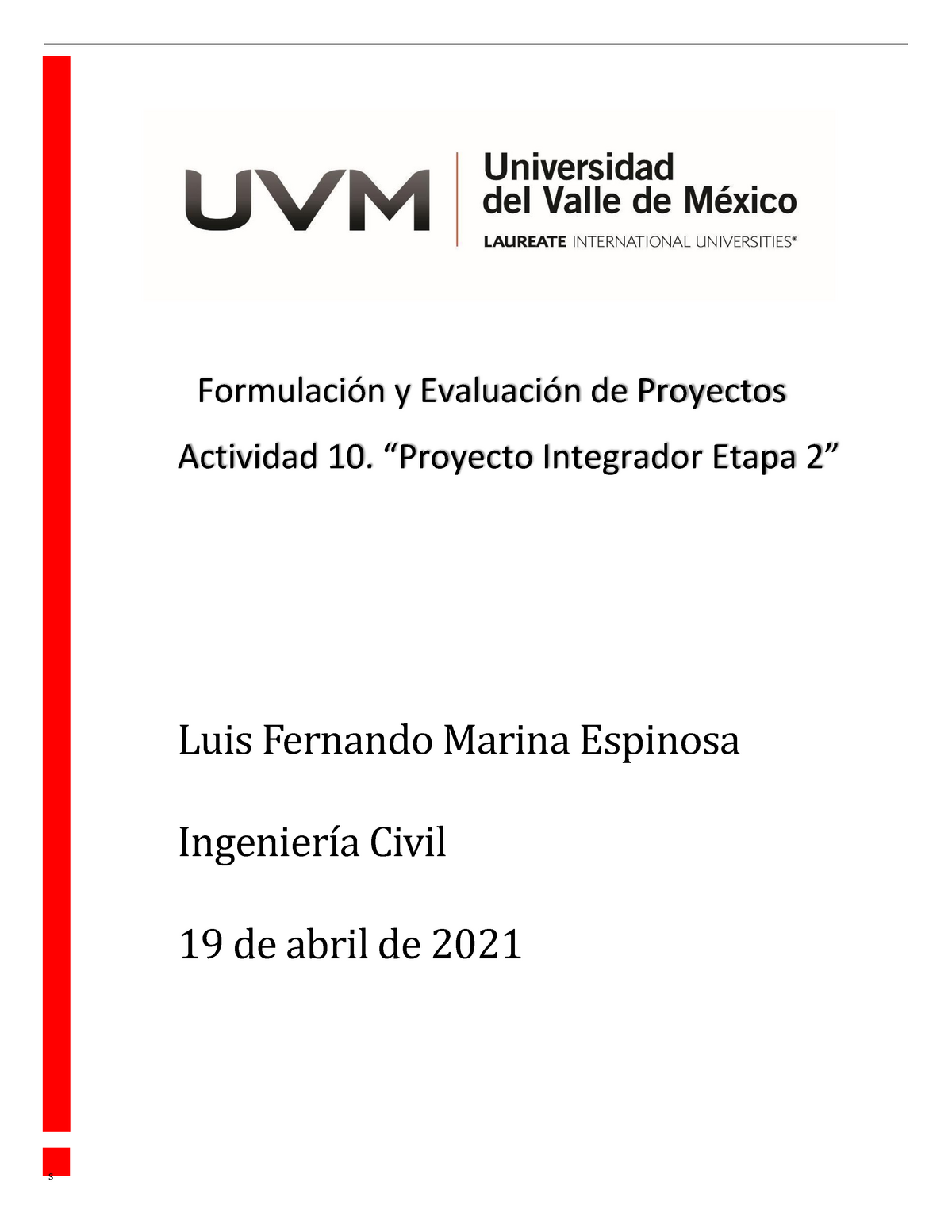 Actividad 10. “Proyecto Integrador Etapa 2” - S Luis Fernando Marina ...