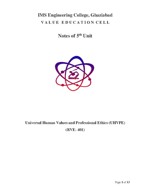 UNIT-II UHV Notes - IMS Engineering College, Ghaziabad V A L U E E D U ...