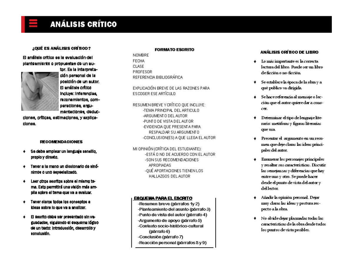 Como se hace un analisis critico - ¿QUÉ ES ANÁLISIS CRÍTICO? El