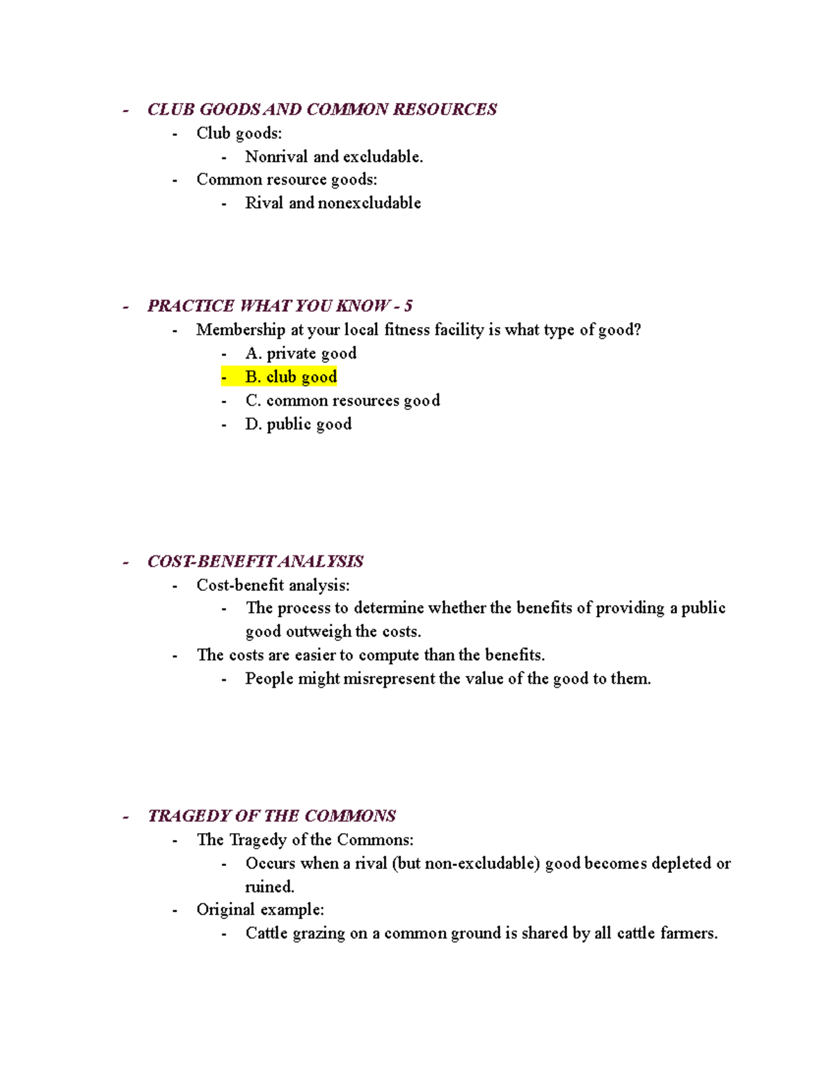 Chapter 7 - Market Inefficiencies Externalities AND Public Goods ...