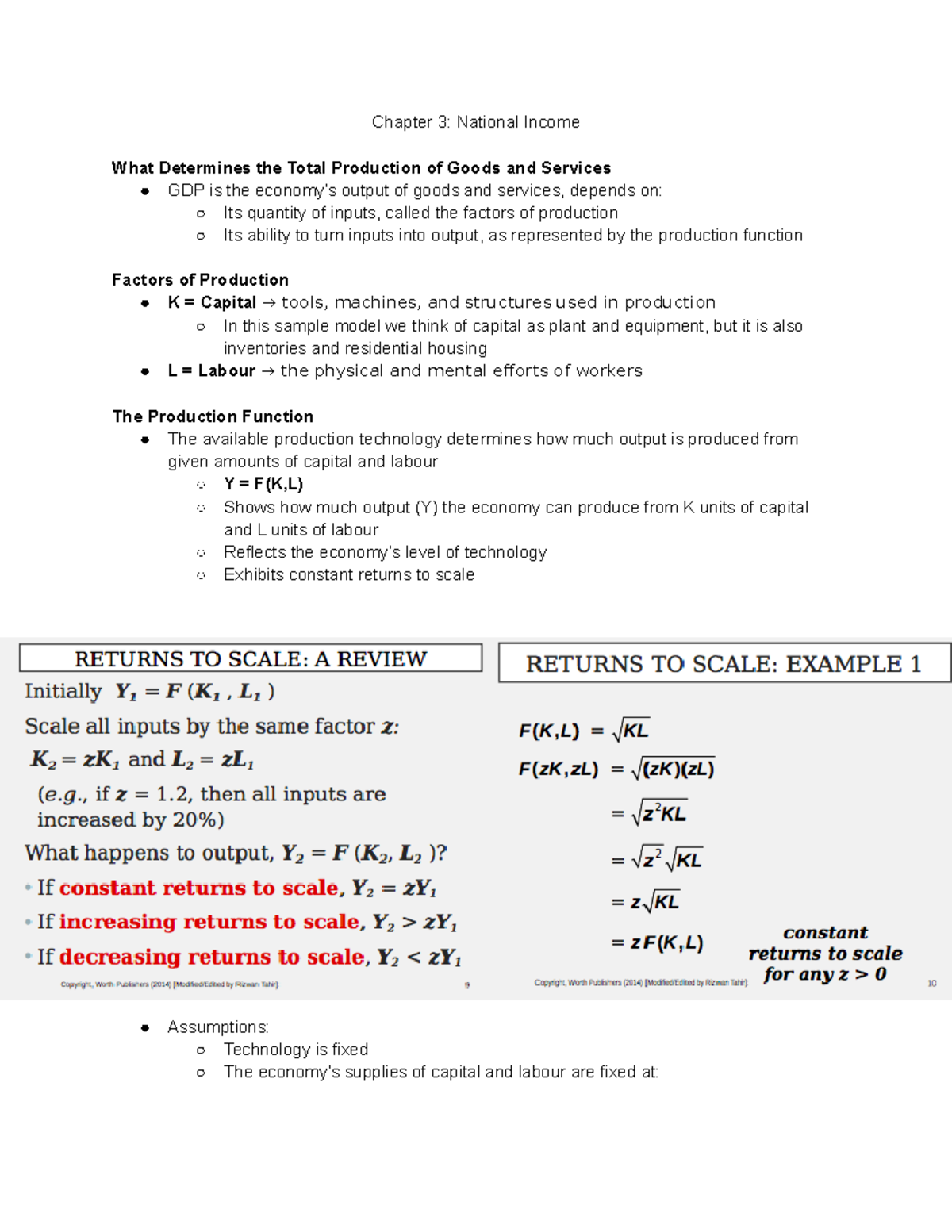 Chapter 3 National Income - Chapter 3: National Income What Determines ...