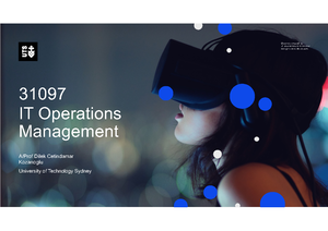 IT Operations Management Subject Outline - SUBJECT OUTLINE 31097 IT ...