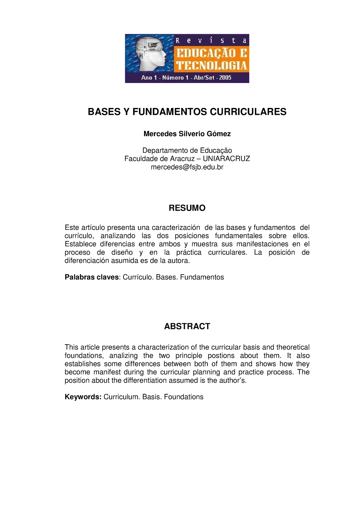 9P Bases Y FUND Curric - BASES Y FUNDAMENTOS CURRICULARES Mercedes ...