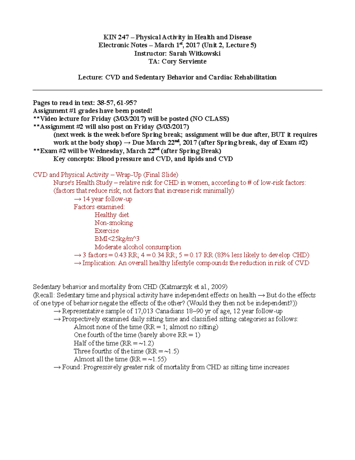 KIN-247 Electronic Notes 03012017 - KIN 247 – Physical Activity in ...