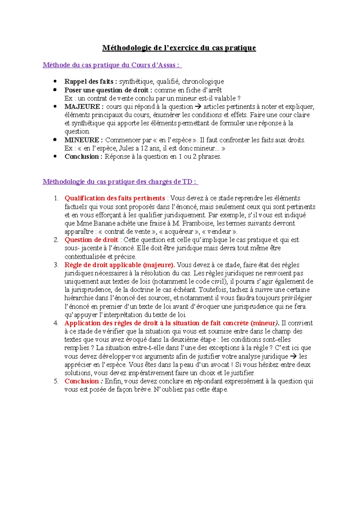 M Thodologie Cas Pratique M Thodologie De Lexercice Du Cas Pratique M Thode Du Cas Pratique