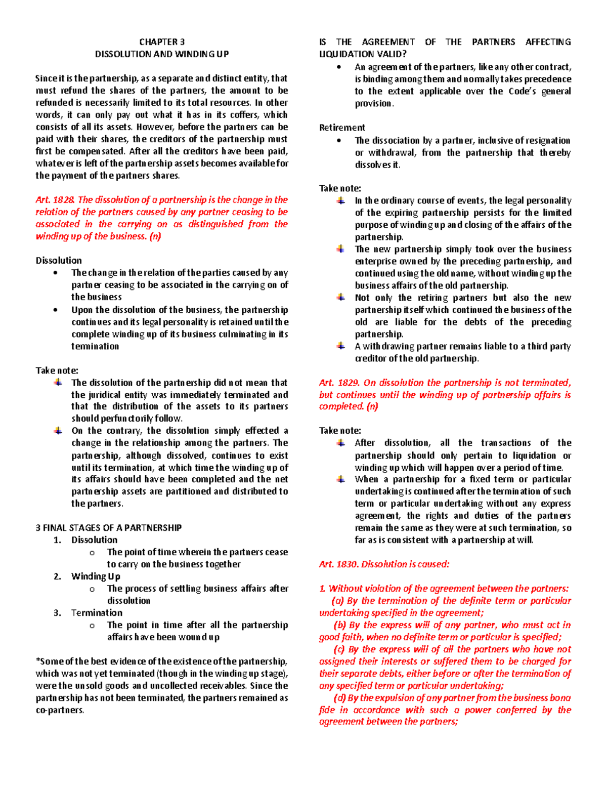 Chapter 3 Reviewer LAW CHAPTER 3 DISSOLUTION AND WINDING UP Since 