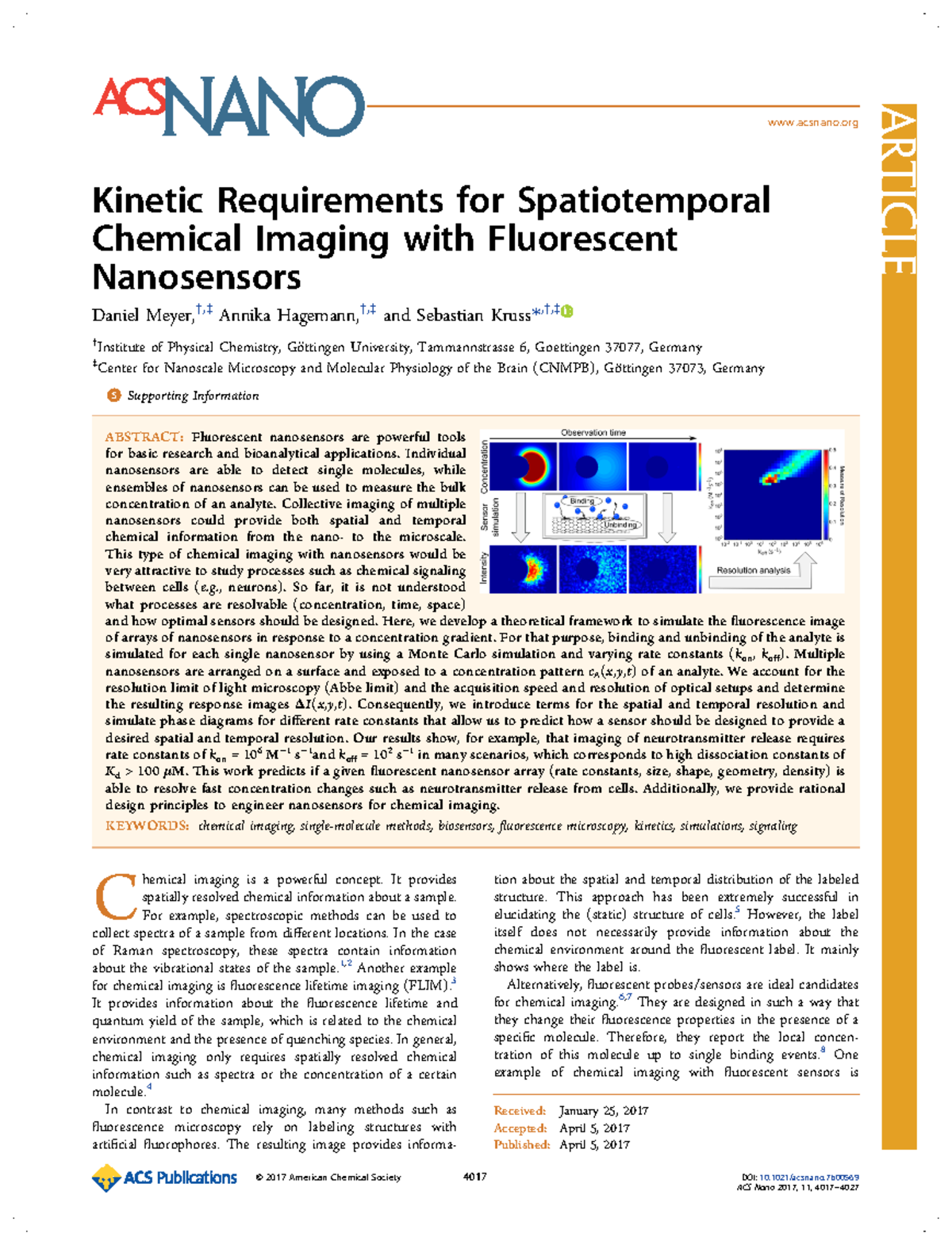 Kinetic Requirements for Spatiotemporal Chemical Imaging with ...