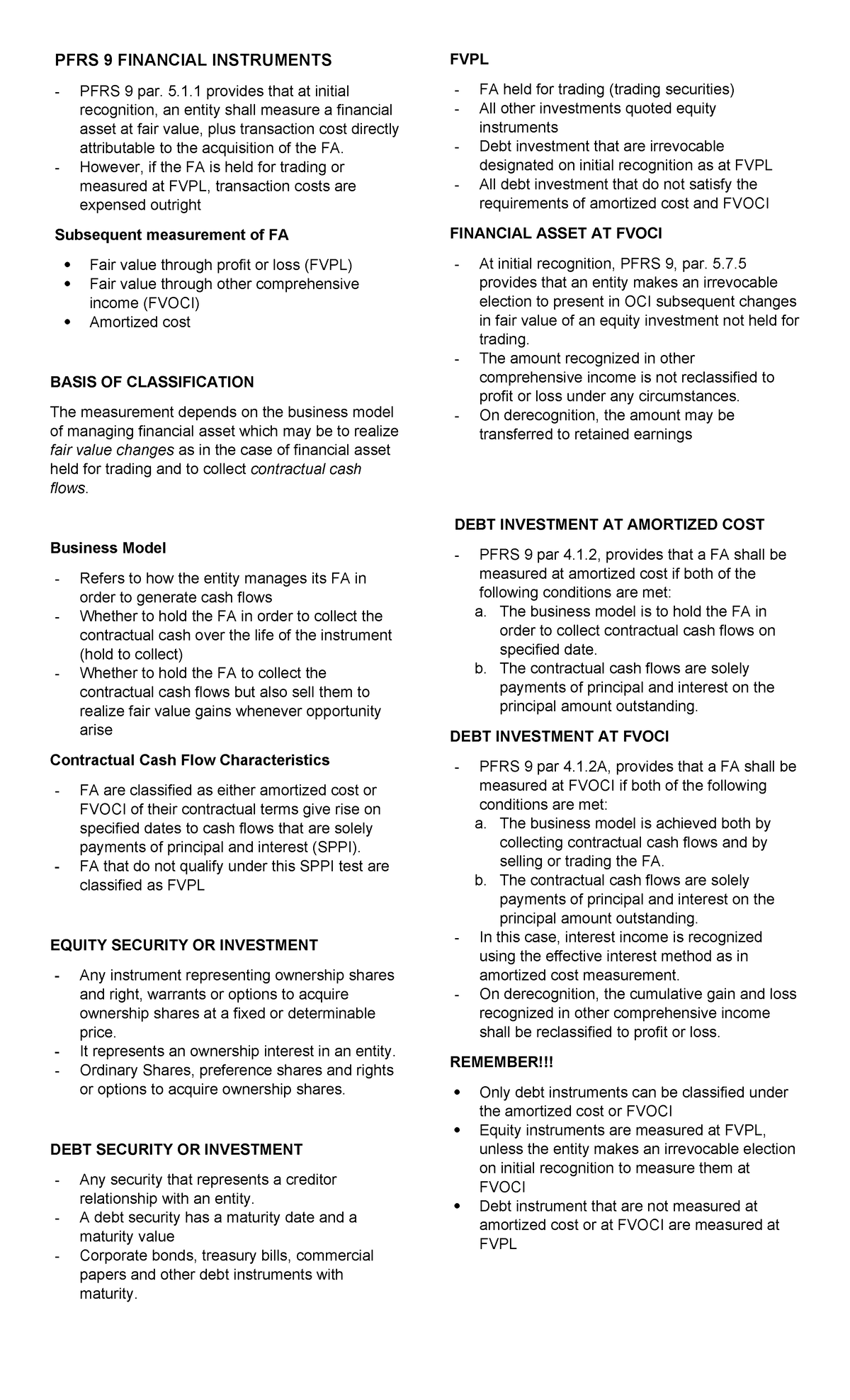 PFRS 9 Financial Instruments - PFRS 9 FINANCIAL INSTRUMENTS PFRS 9 par ...