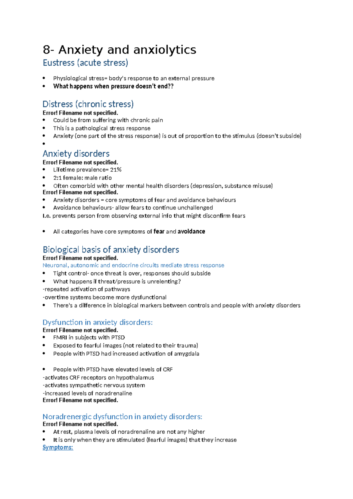 8 anxiety and anxiolytics 8 Anxiety and anxiolytics Eustress (acute