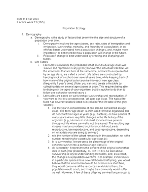 Biol114 Lecture 11 19 - Studies energy flow and trophic structure ...