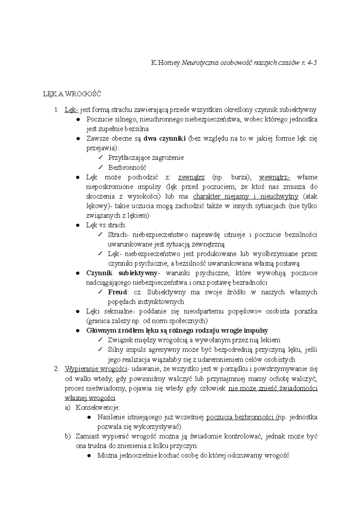 Horney Neurotyczna osobowość naszych czasów - K Neurotyczna naszych r