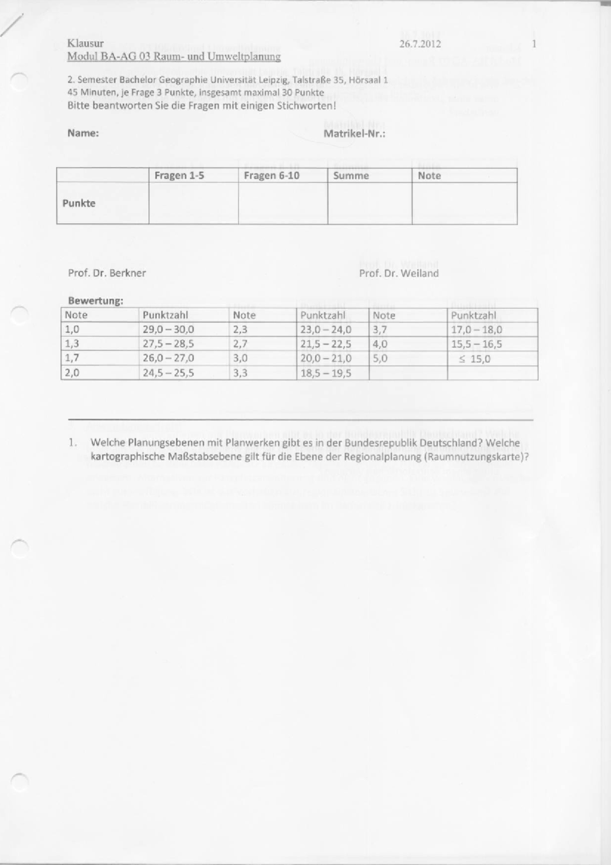 Klausur Raum- Und Umweltplanung, 26.7.12, Fragen.pdf - Studocu