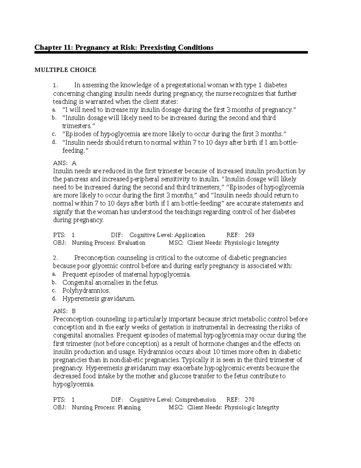 11 - ethics - Chapter 11: Pregnancy at Risk: Preexisting Conditions ...