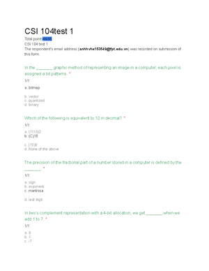 Bài Lab 01 Môn CSI104 - CSI104: Foundations Of Computer Science ...