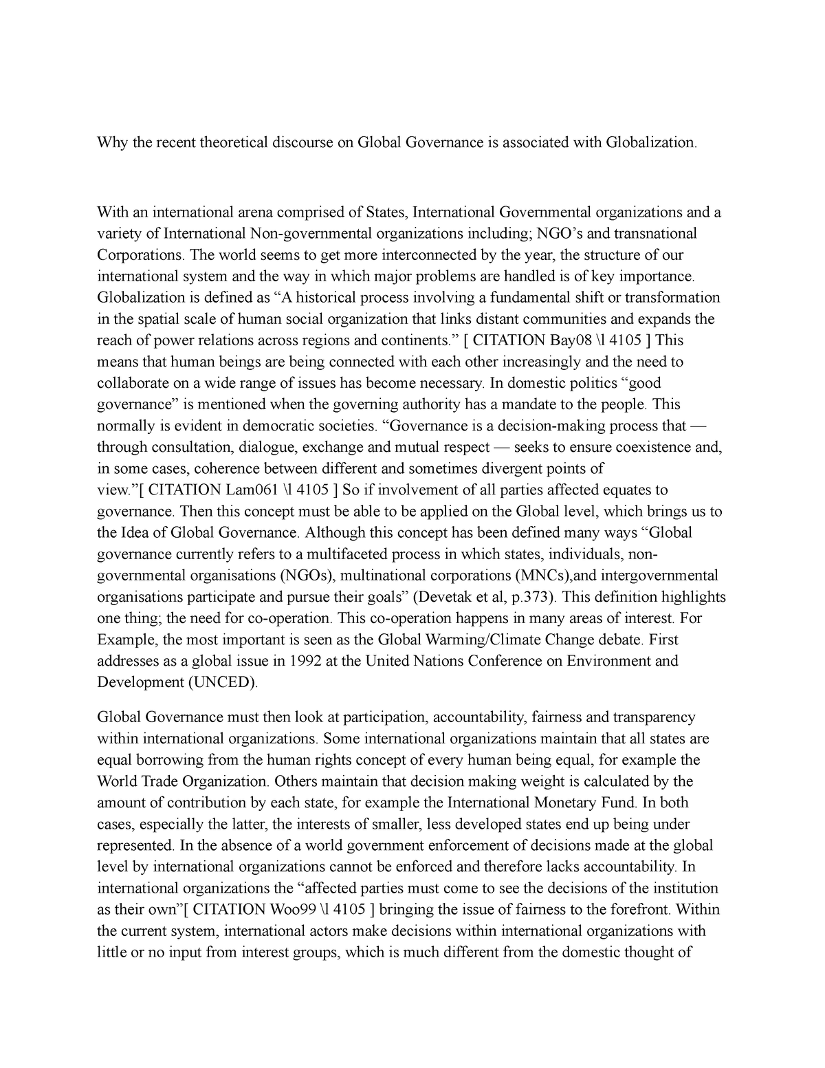 thesis on global governance