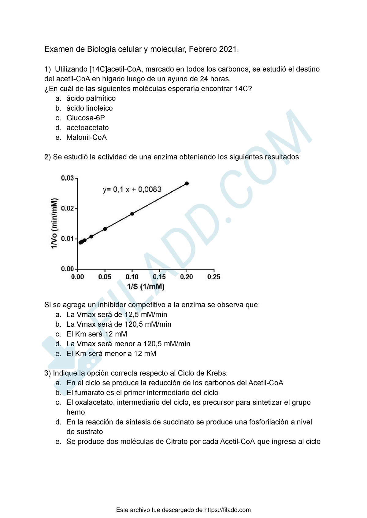 Febrero 2021 - BCM Examen - Examen De Biología Celular Y Molecular ...