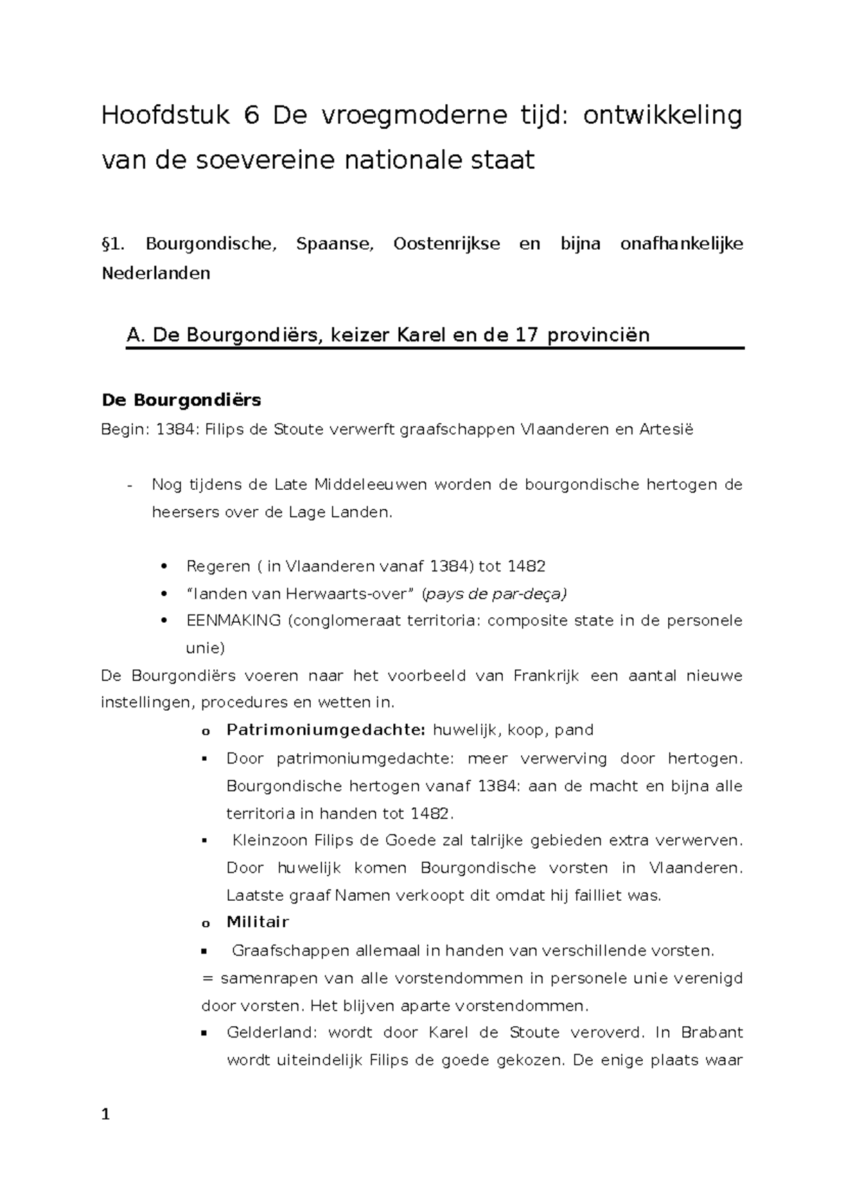 Hoofdstuk 6 De Vroegmoderne Tijd - Bourgondische, Spaanse, Oostenrijkse ...