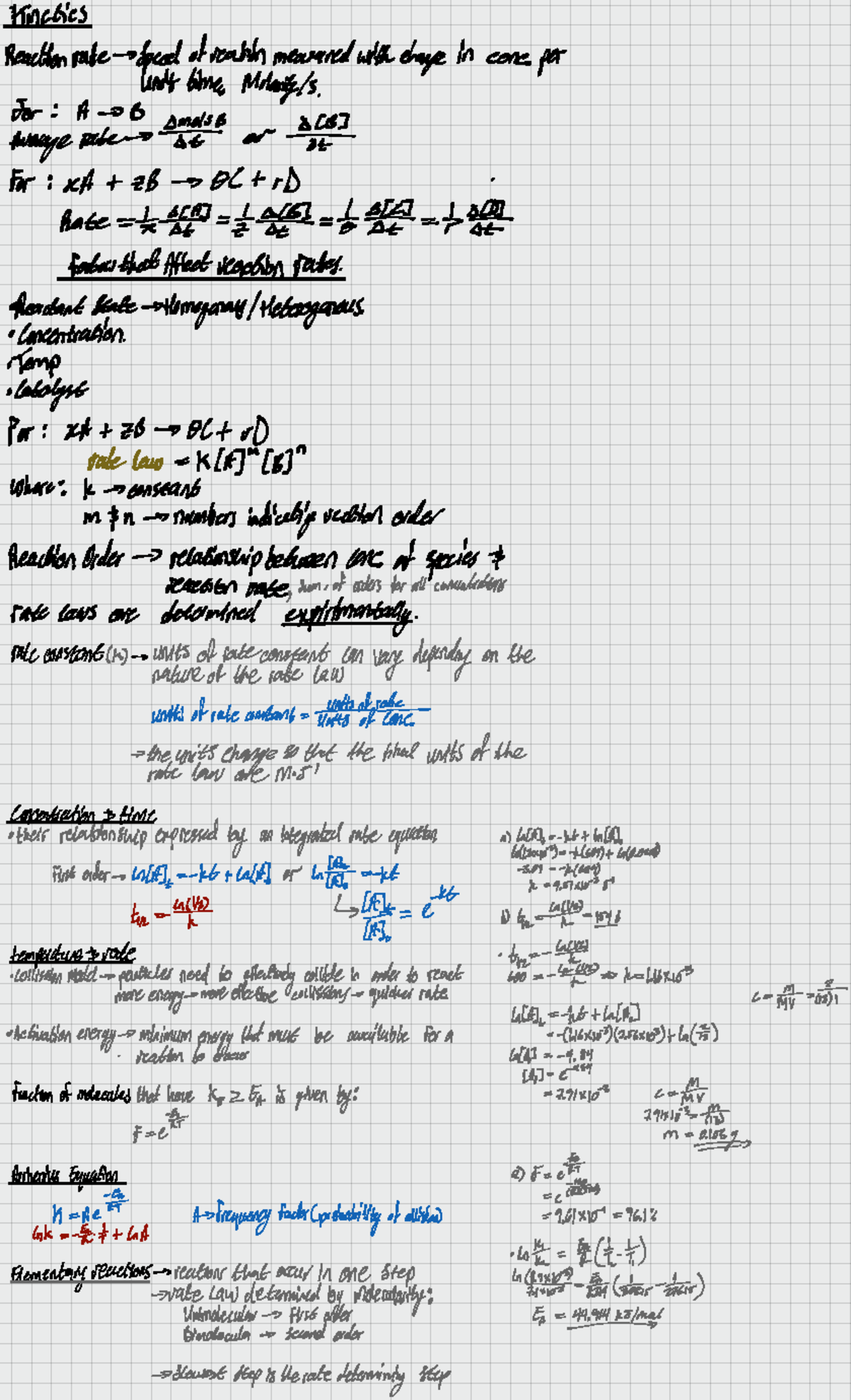 Chemical kinetics (14) - Ki ne tics F o r : RA + Z B → O C t r D. Rat e ...
