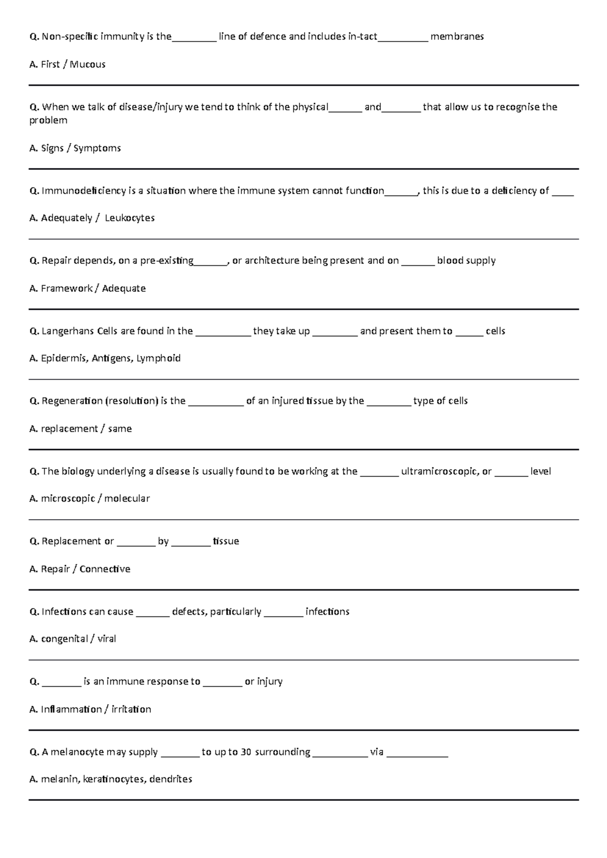 Practice test tutorial SCH3227 Biology of Human Disease, fill in the ...