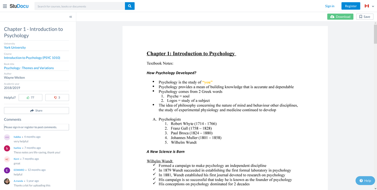 Chapter 1 - Introduction To Psychology Chapter Introduction To ...