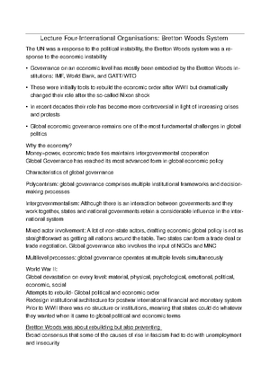 Global Governance Lecture Notes - Global Governance Lecture Notes ...