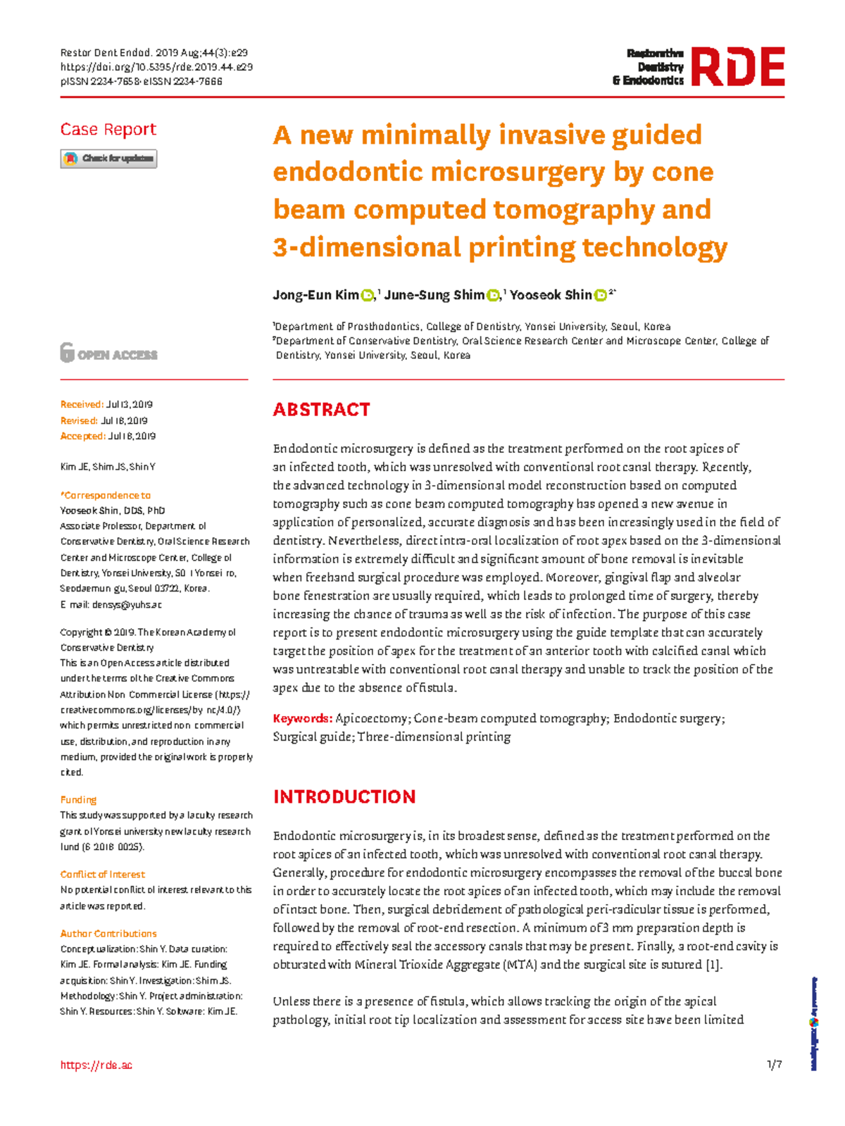 Kim2019 - Resumen Radiología Estomatologíca I - rde 1/ ABSTRACT ...