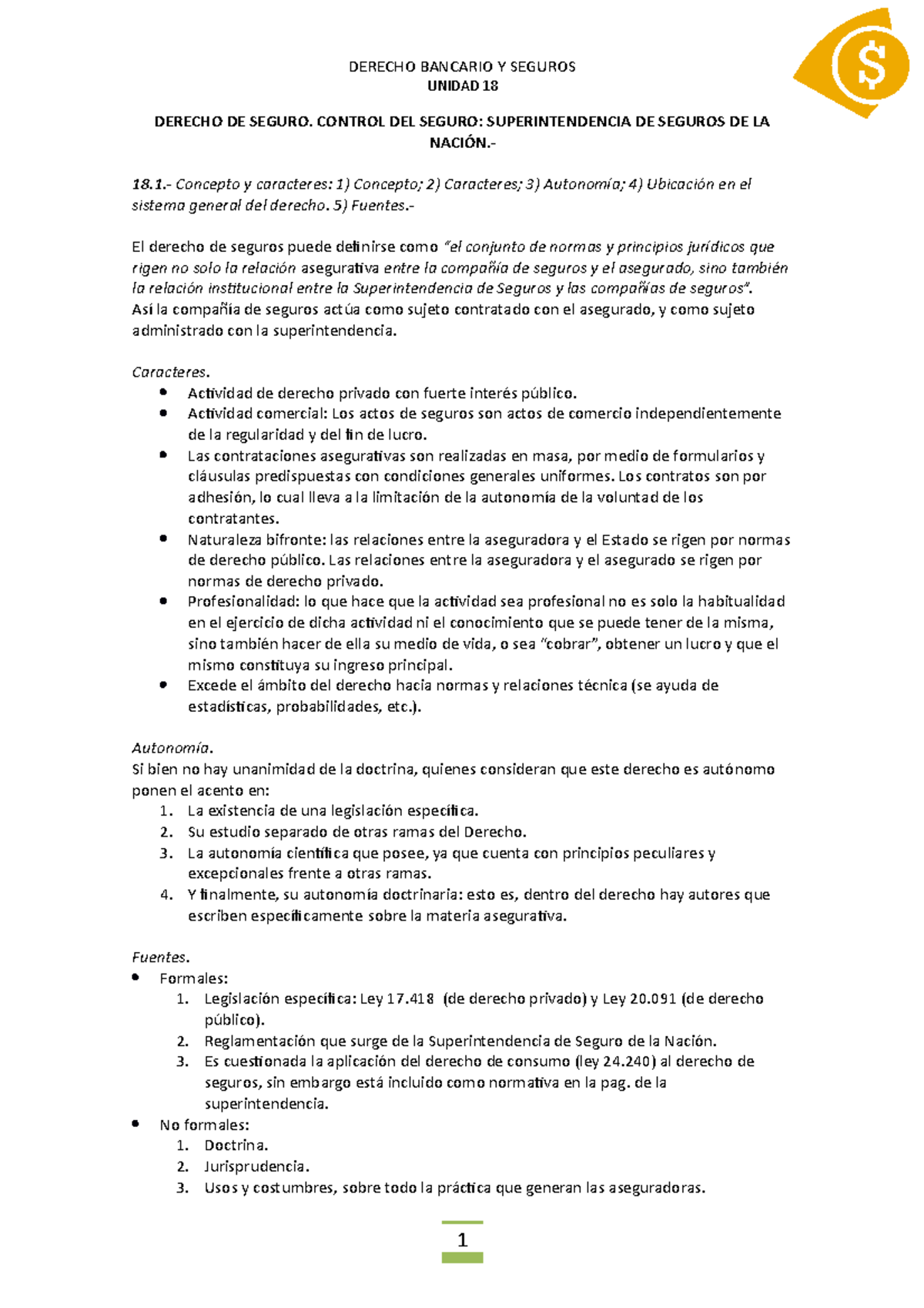 Derecho DE Seguro Unidad 18 - DERECHO BANCARIO Y SEGUROS UNIDAD 18 ...