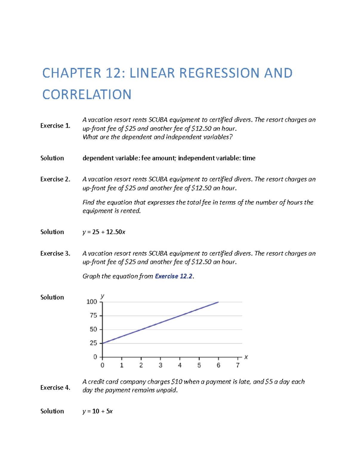 Ch 12 Solutions Manual - CHAPTER 12: LINEAR REGRESSION AND CORRELATION ...