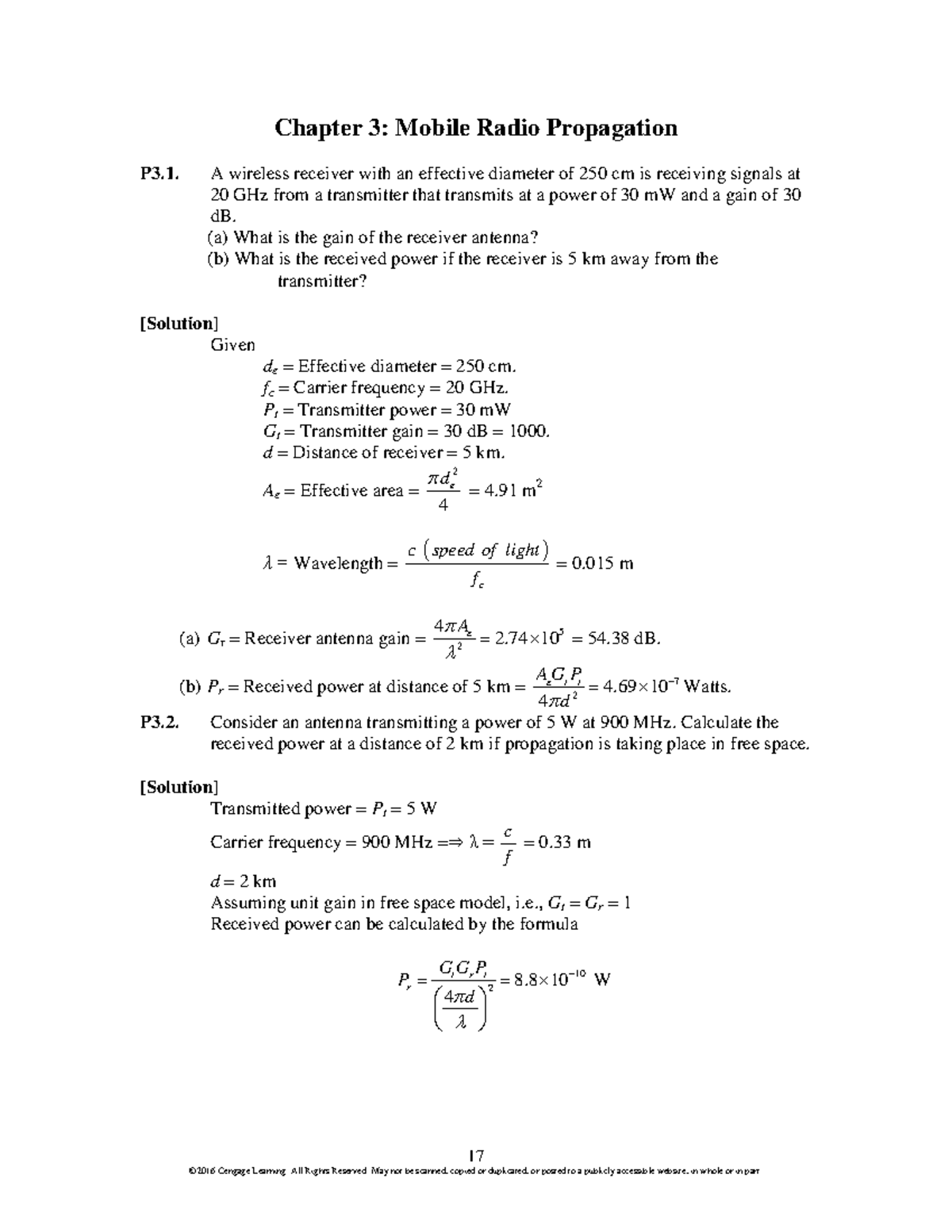 Chapter 3 solution manual 17 P3. A wireless receiver with an