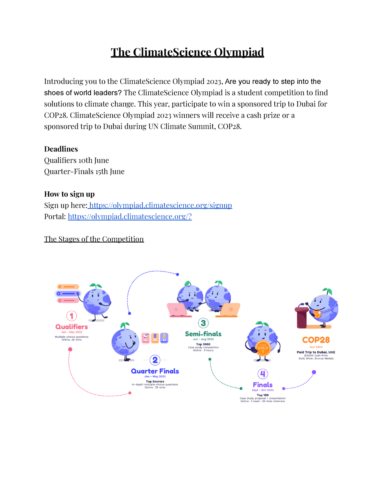 Climate Science Olympiad This year, participate to win a sponsored