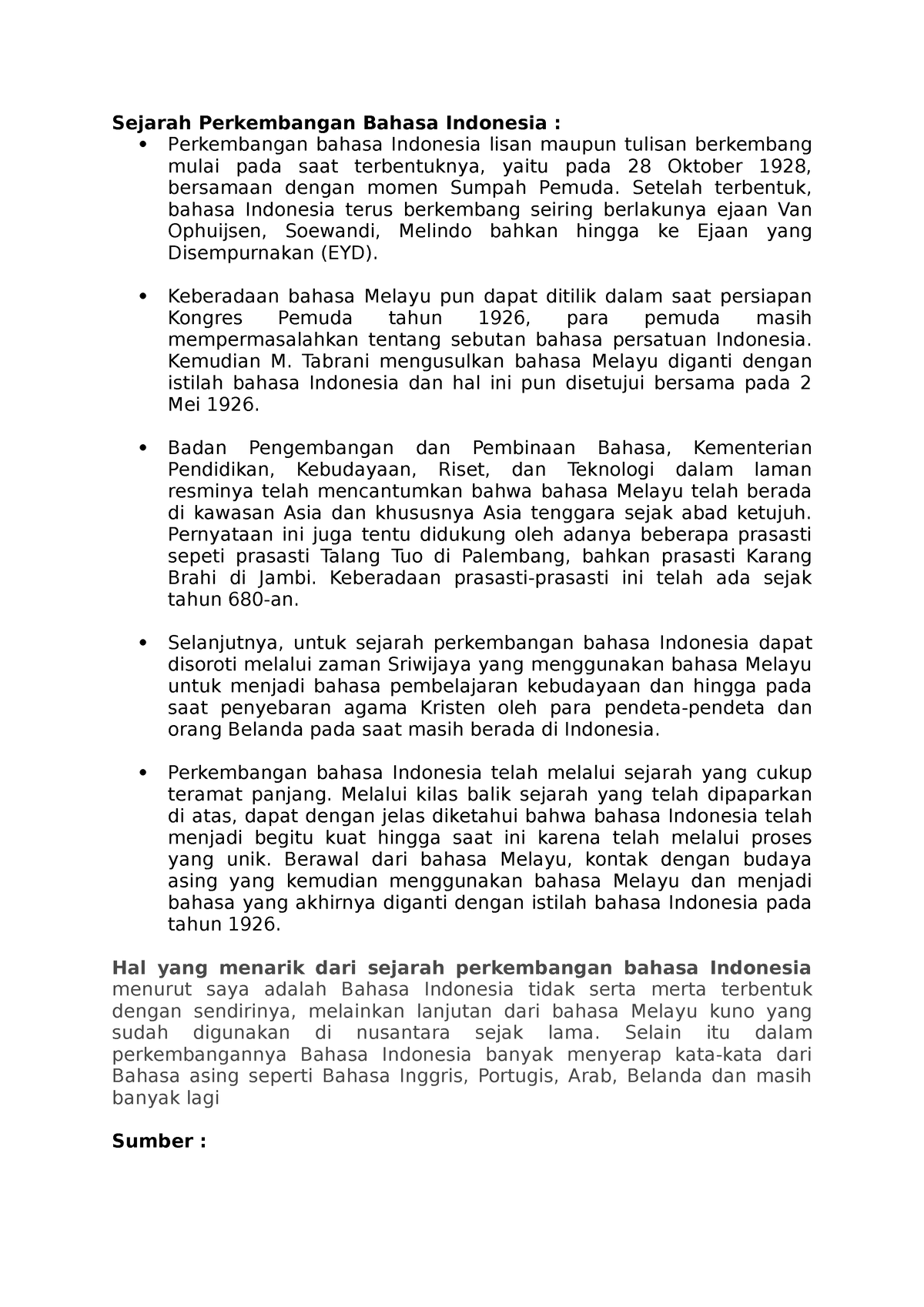 Sejarah Perkembangan Bahasa Indonesia (Sesi 2) - Sejarah Perkembangan ...