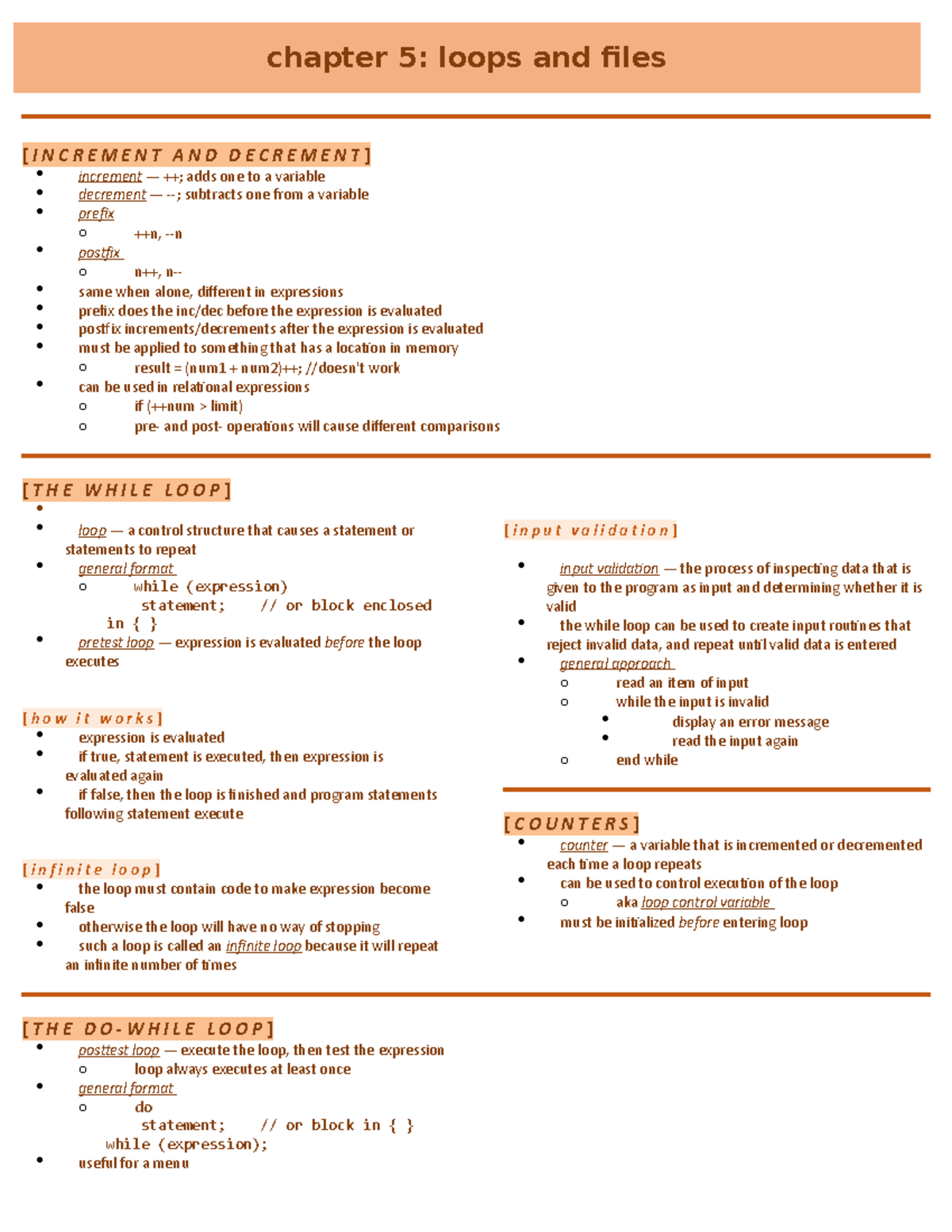 Chapter 05 - Loops and Files - chapter 5: loops and files AND increment ...