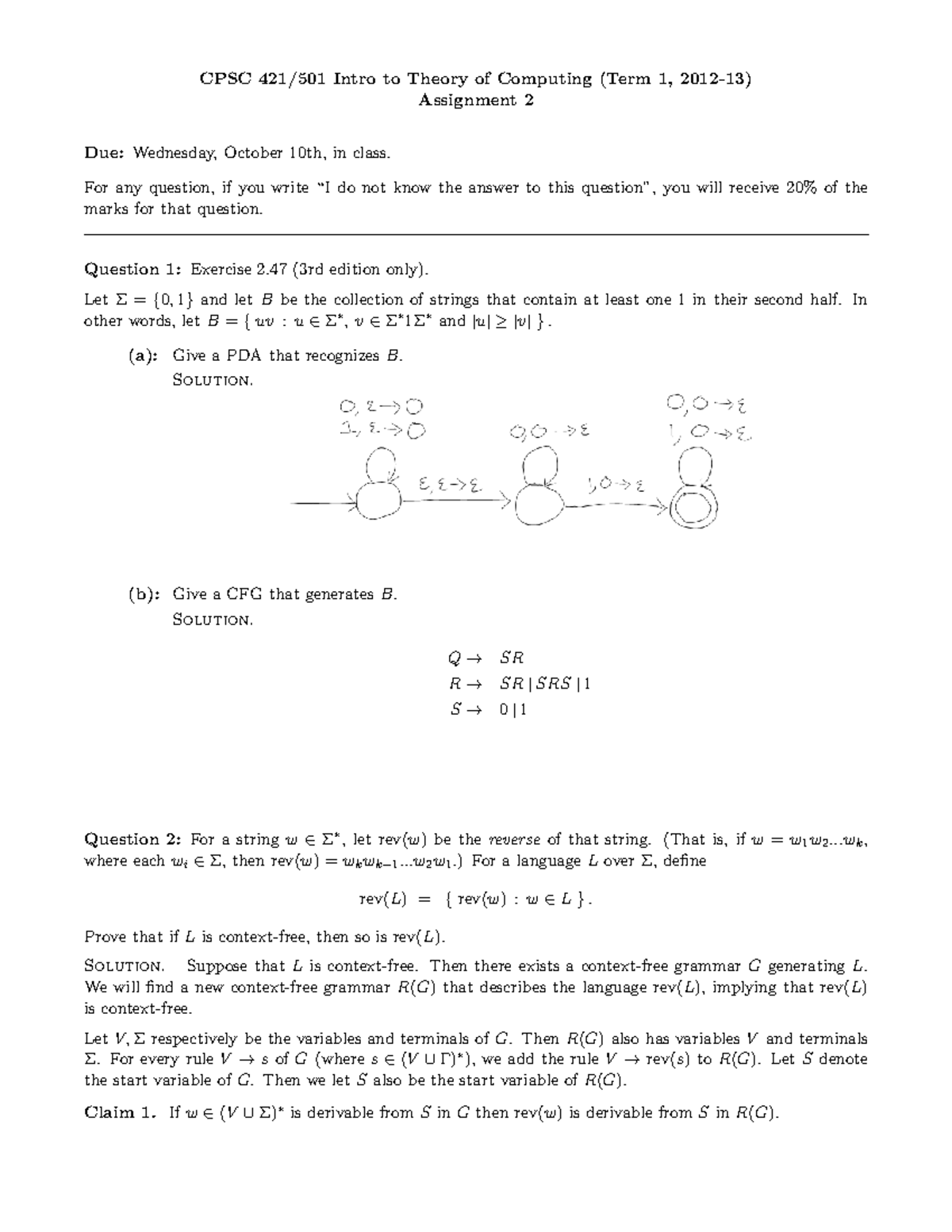 Assignment 2 Solutions Studocu