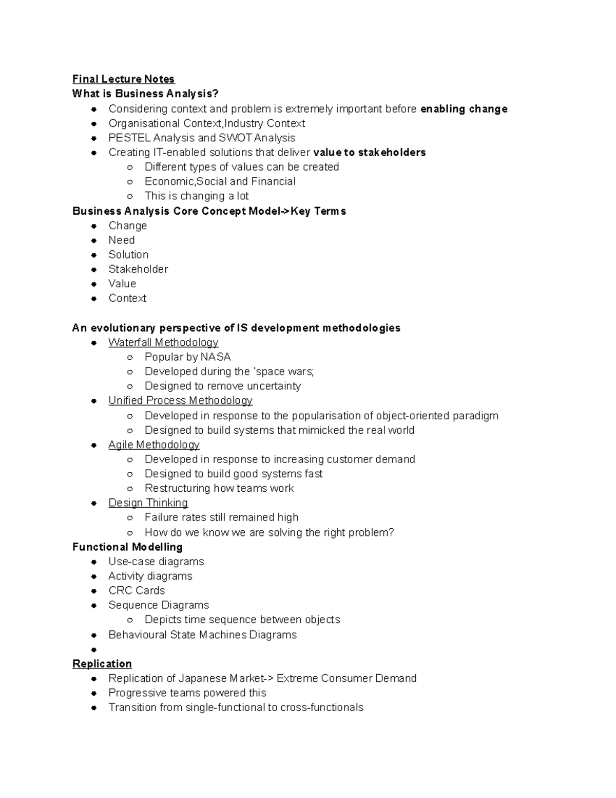 INFS2603 Final Lecture Notes - Final Lecture Notes What Is Business ...