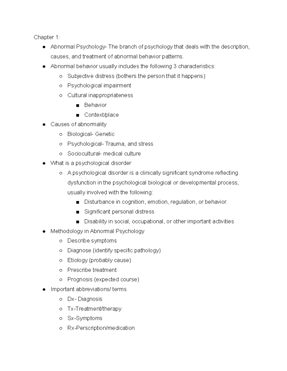 Abnormal Psychology Chapter 1 - PSY- 281 - Wake Tech - Studocu