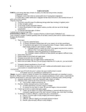 Torts CASE Briefs - TORTS CASE BRIEFS COMPLETE UP TO PG. 27 McGuire v ...