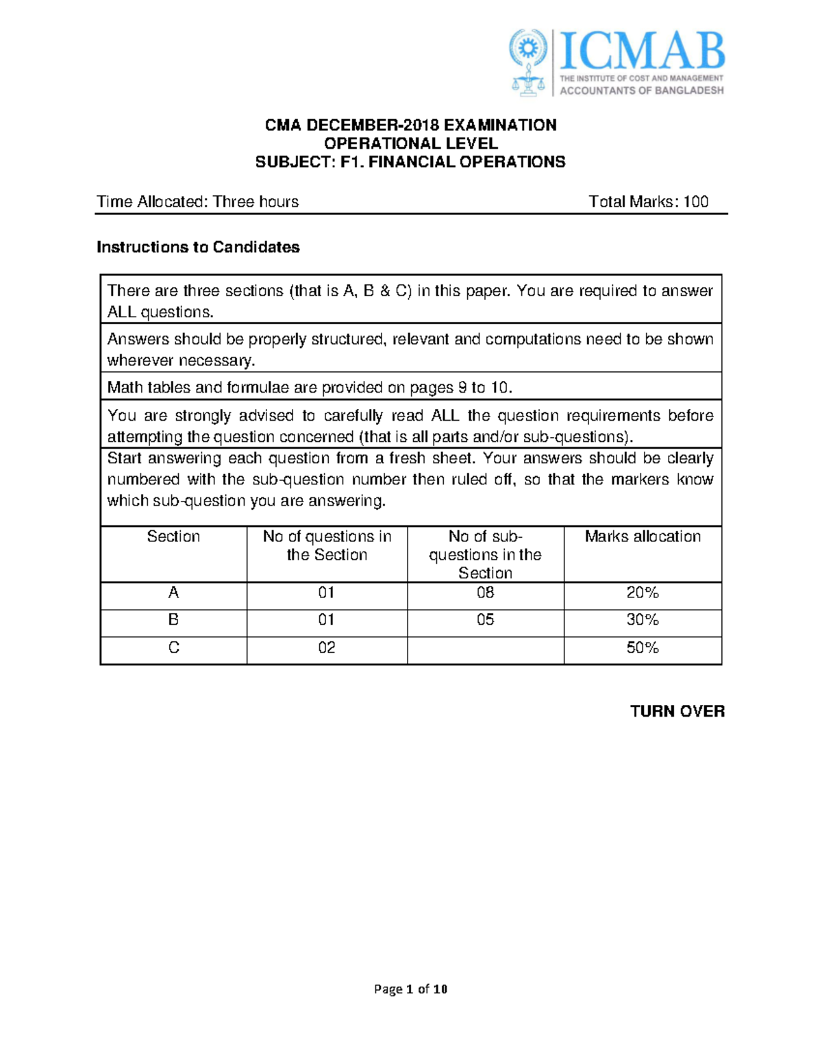 2018 .12 - F1 Question - CMA - December-2018 - Financial Management ...