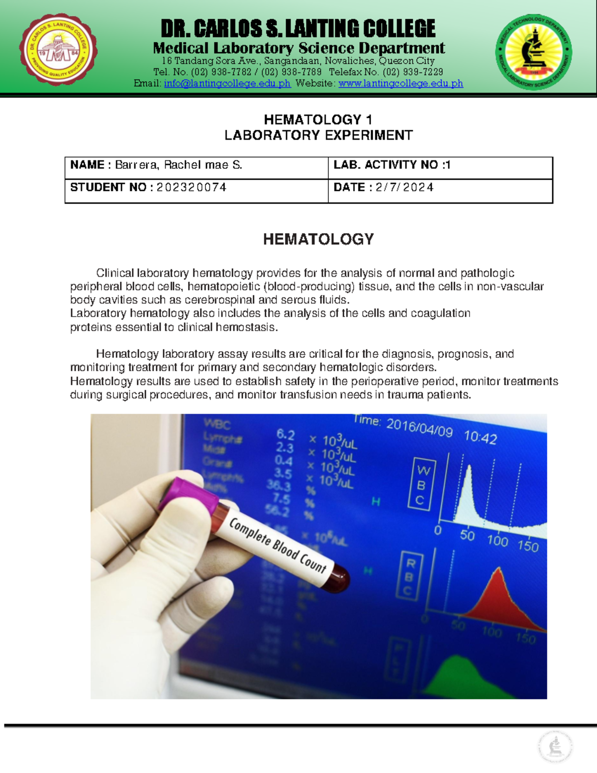 Hemalab 16 Tandang Sora Ave., Sangandaan, Novaliches, Quezon City