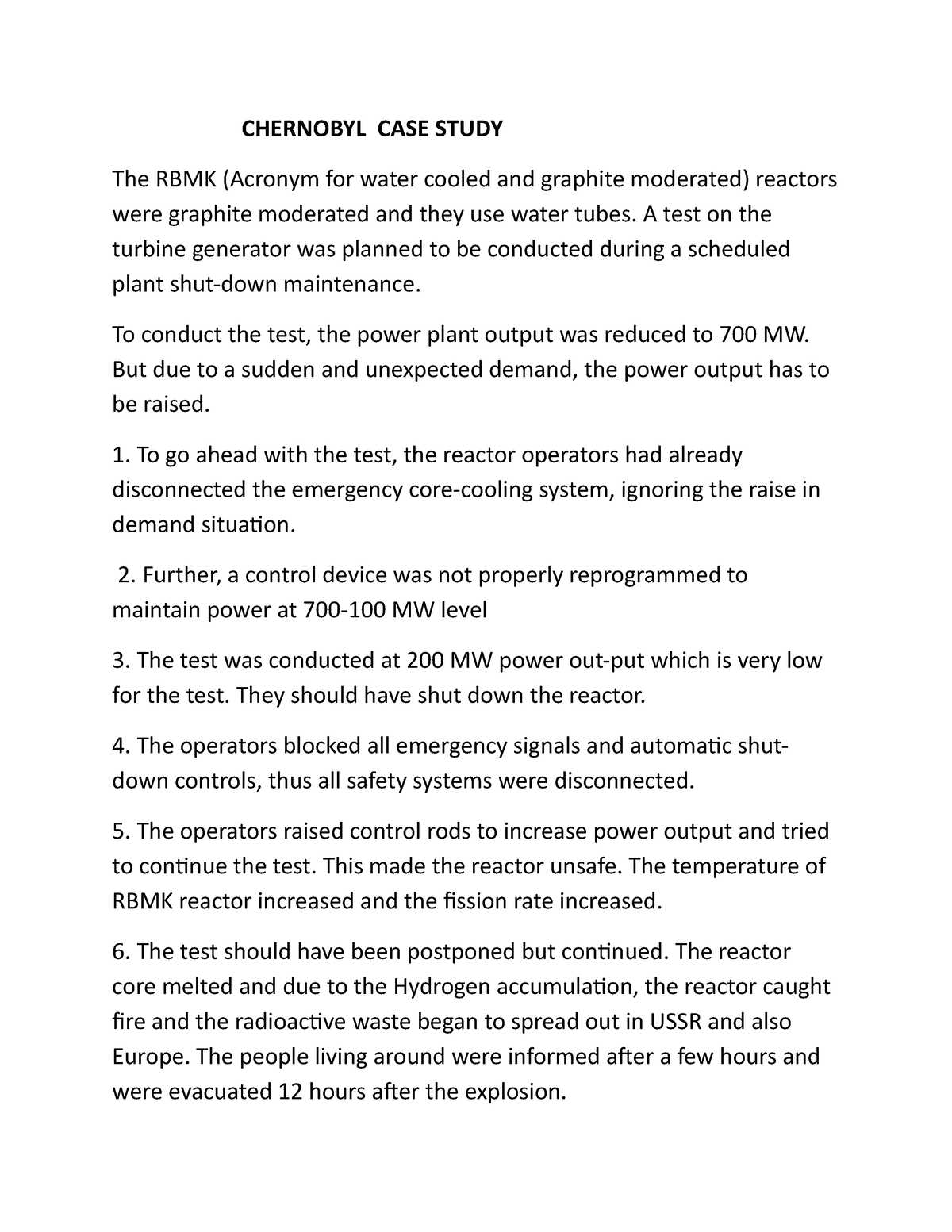 chernobyl case study in professional ethics