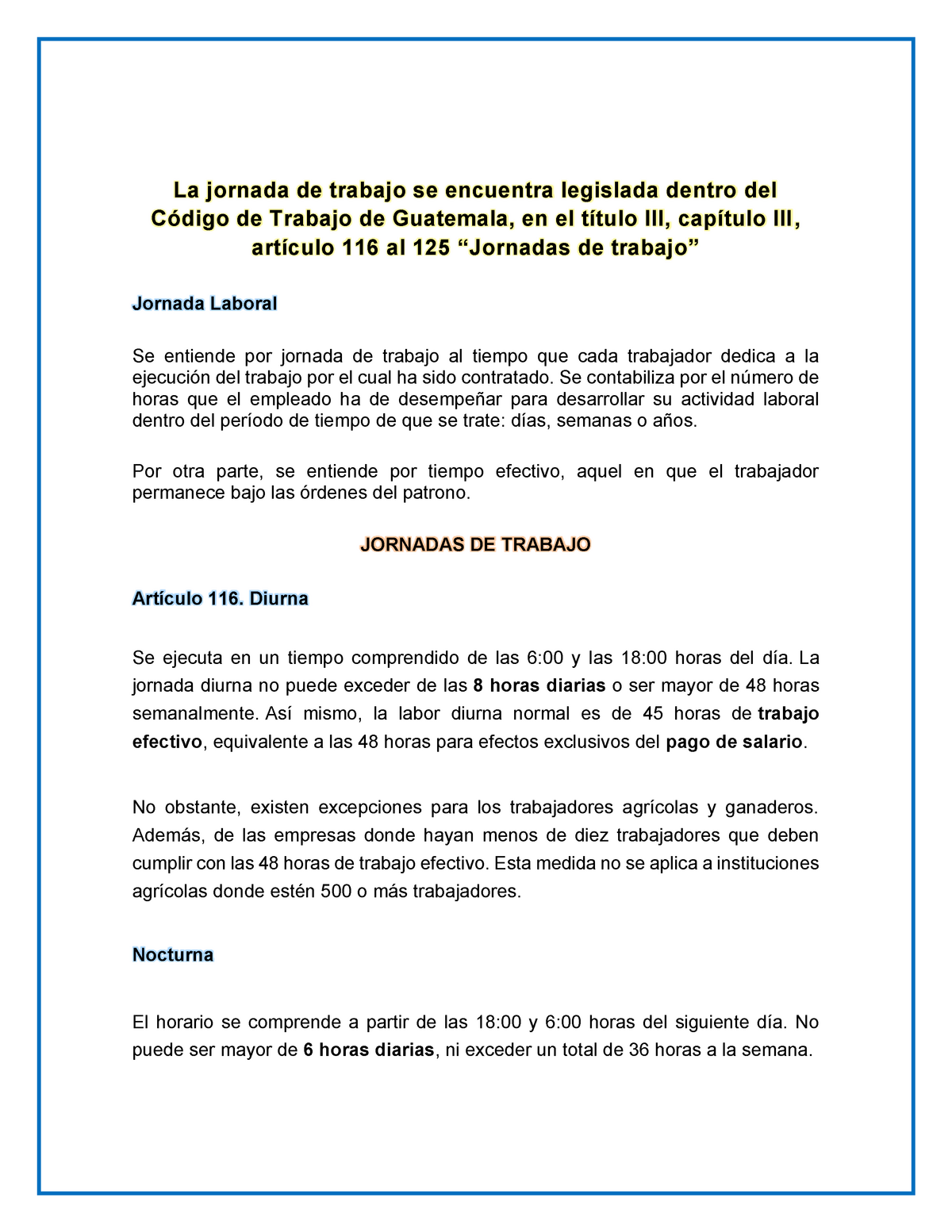 Jornada Laboral En Guatemala La Jornada De Trabajo Se Encuentra