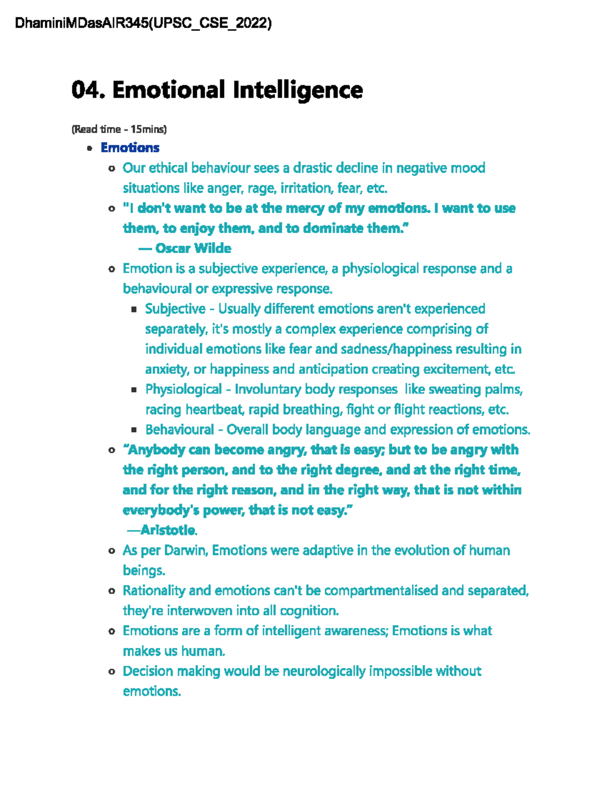 04. Emotional Intelligence - Automobile engineering - Studocu