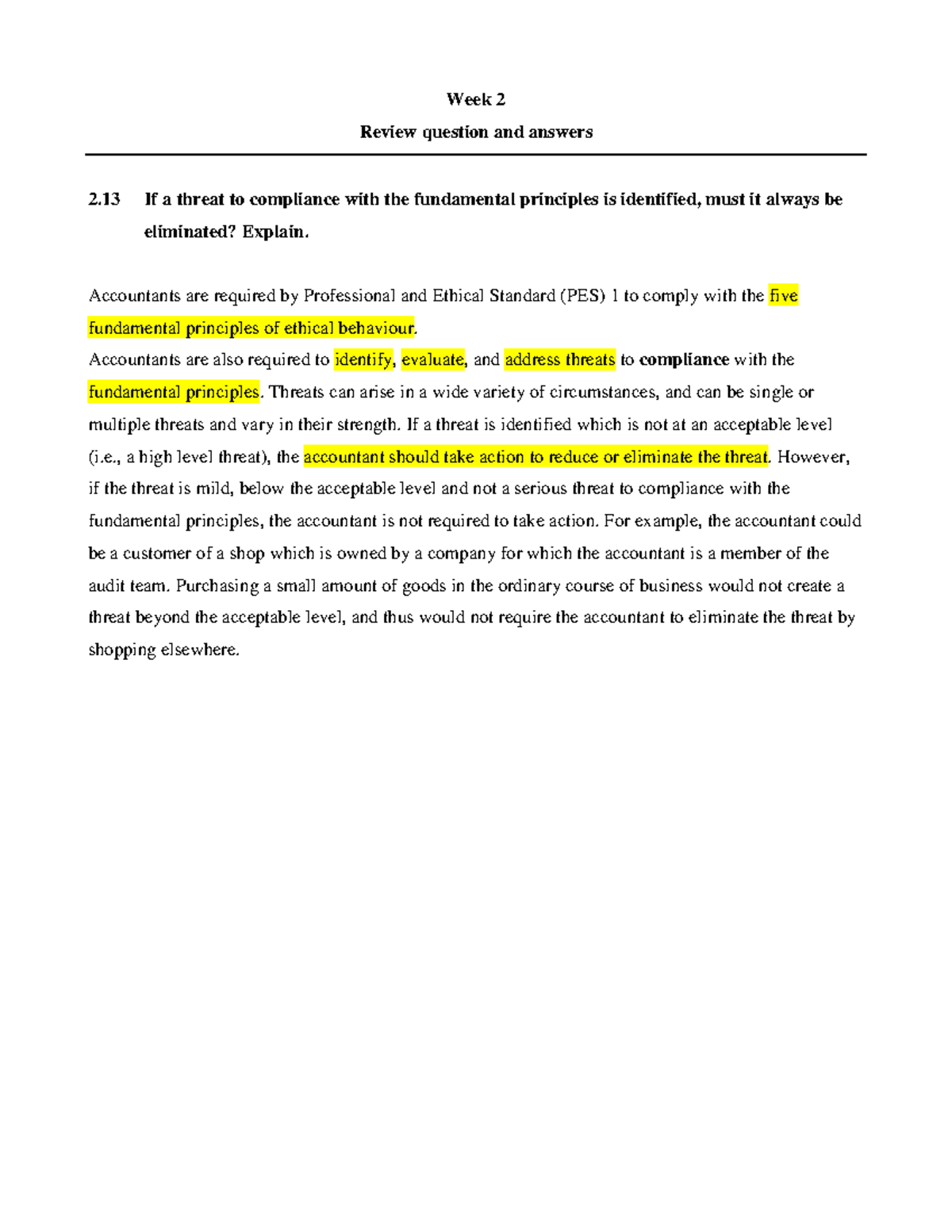 Week 2 - Discussion questions and answers - Week 2 Review question and ...