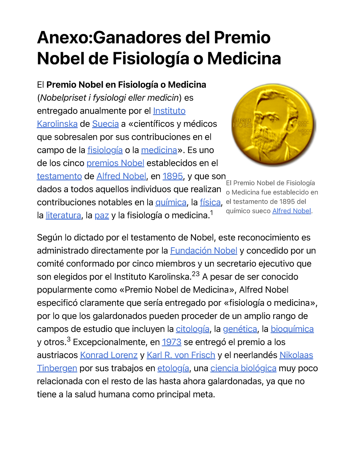 Anexo-Ganadores Del Premio Nobel De Fisiología O Medicina - Wikipedia ...