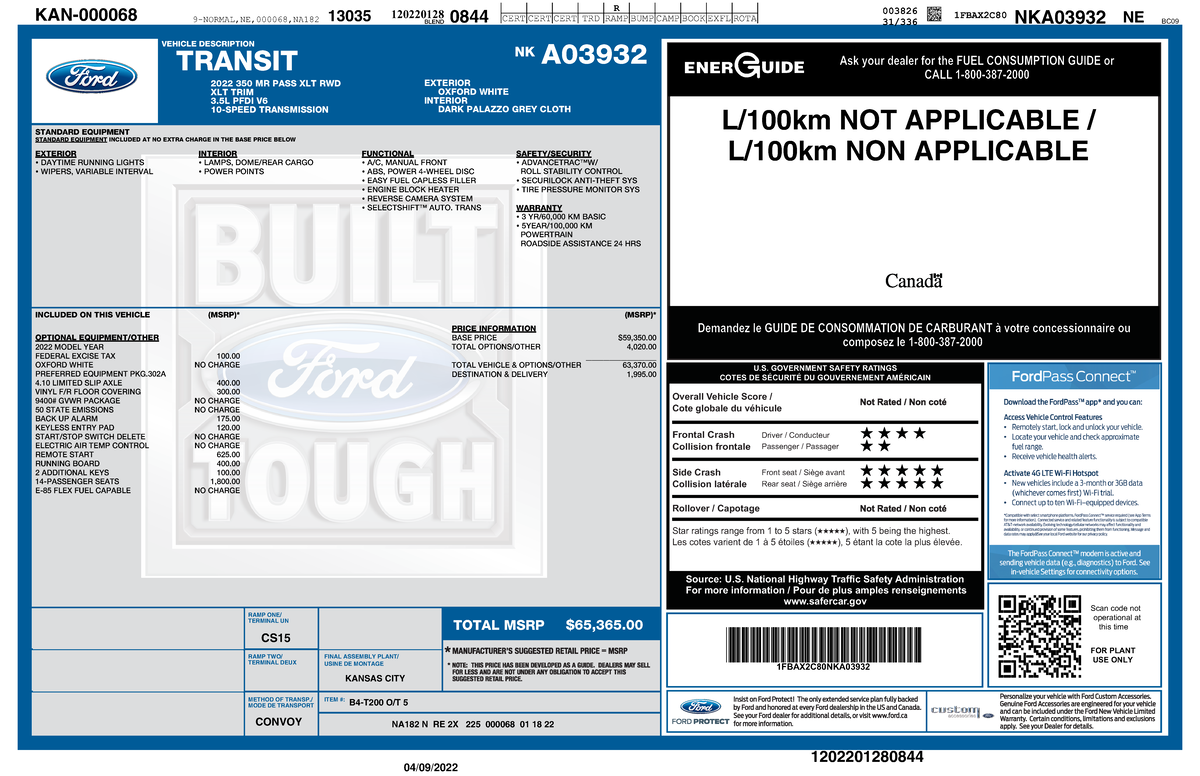 Windowsticker - Ford Transit Sticker 2022 - MKTG 102 - Humber College ...