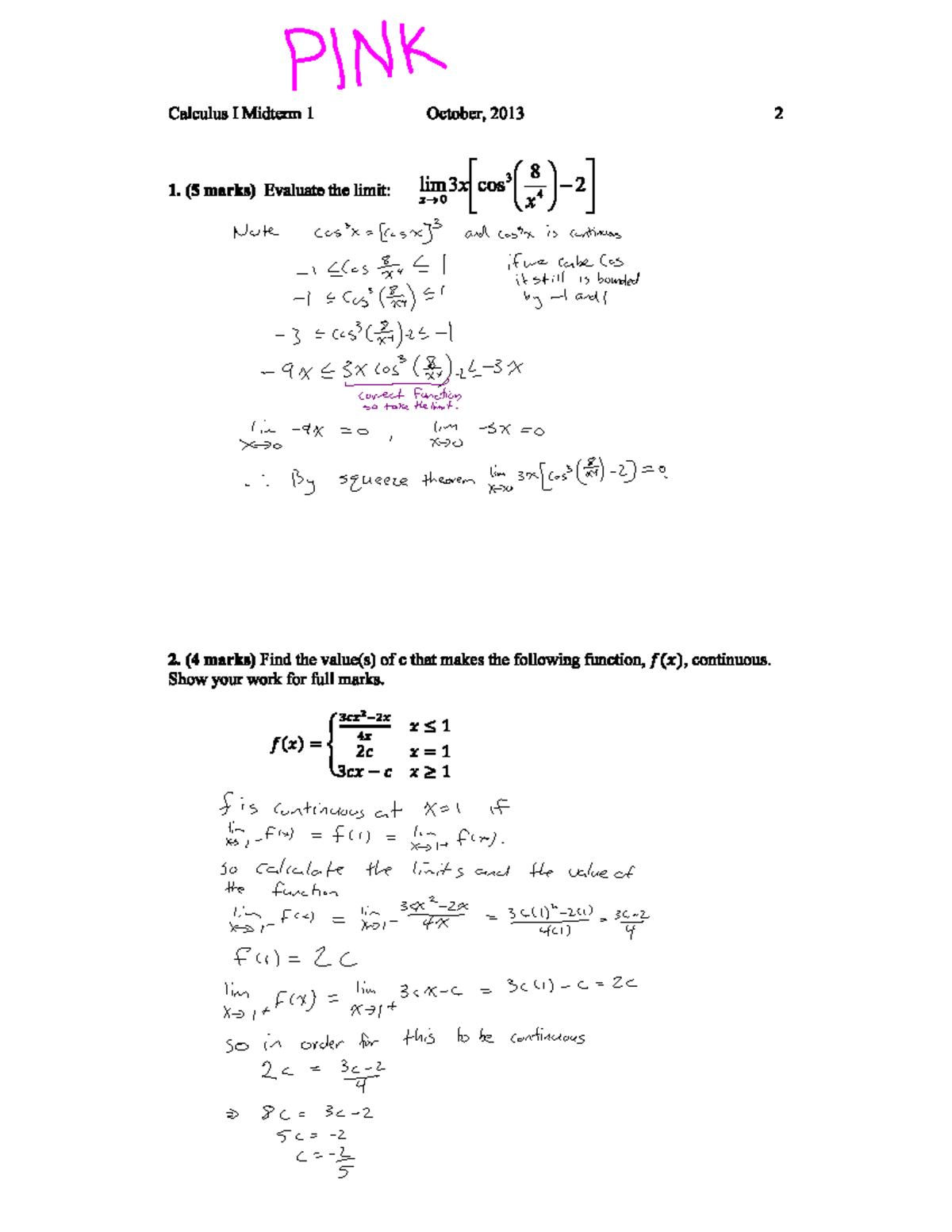 Midterm 1 Fall 2013 V3 - MATH 1850 - Studocu